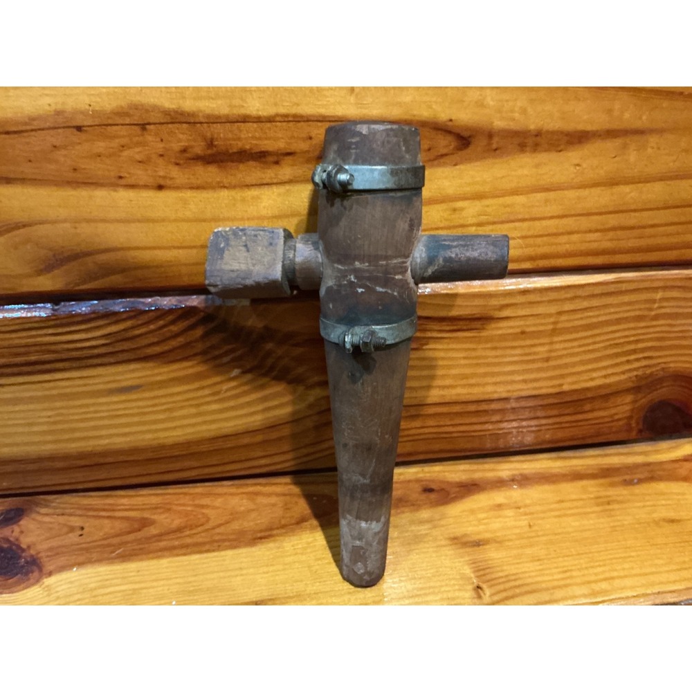Antique Wooden Barrel Tap‎ Spigot Vtg Primitive Beer Keg Spout Farmhouse Decor